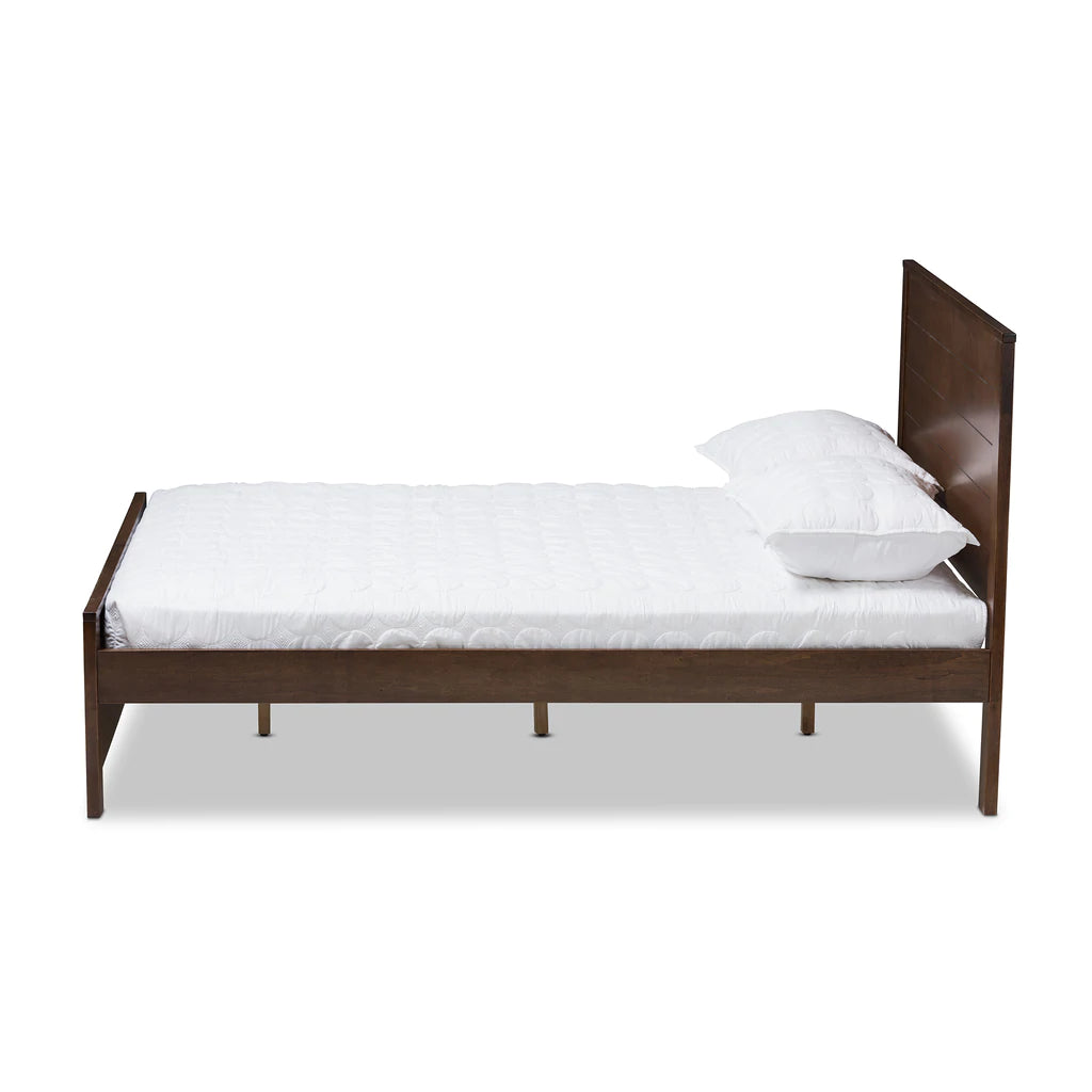 Baxton Studio Catalina Modern Classic Mission Style Brown-Finished Wood Full Platform Bed | Beds | Modishstore - 3