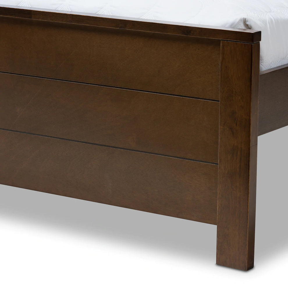 Baxton Studio Catalina Modern Classic Mission Style Brown-Finished Wood Full Platform Bed | Beds | Modishstore - 6