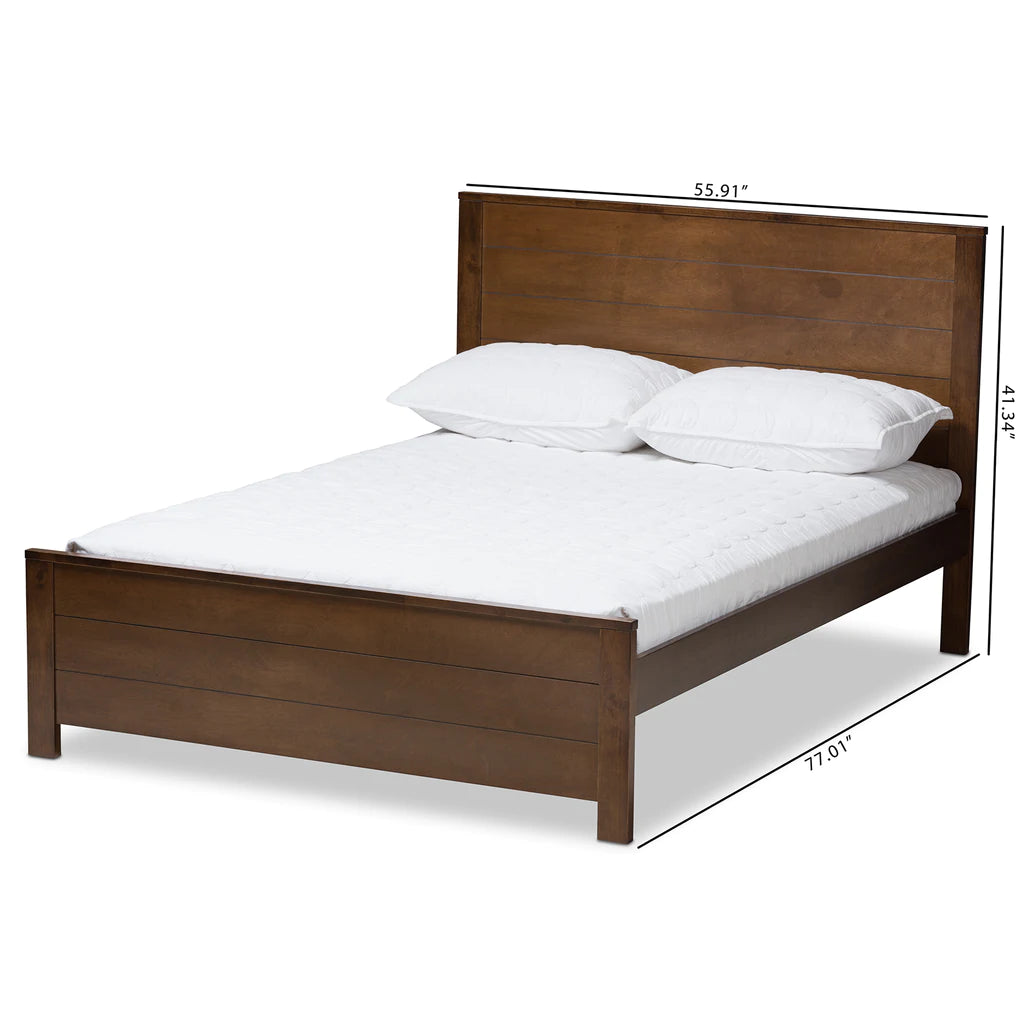 Baxton Studio Catalina Modern Classic Mission Style Brown-Finished Wood Full Platform Bed | Beds | Modishstore - 7