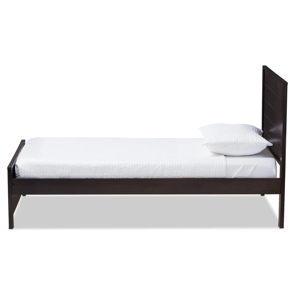 Baxton Studio Catalina Modern Classic Mission Style Brown-Finished Wood Twin Platform Bed | Beds | Modishstore - 8