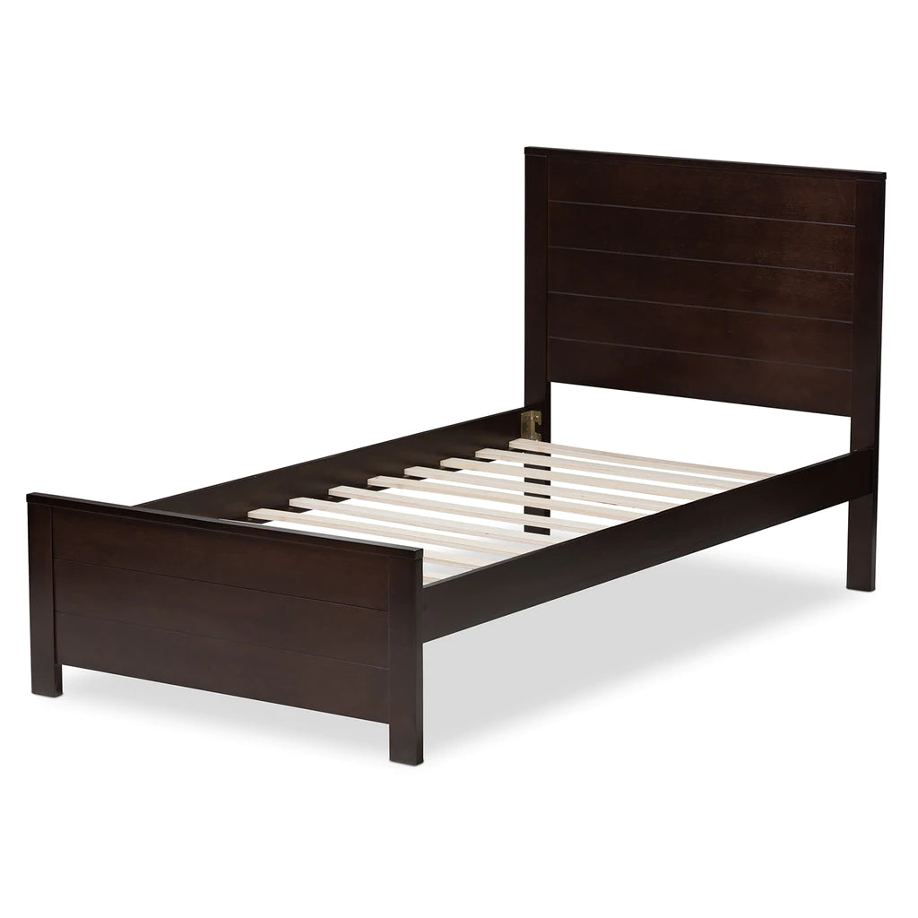 Baxton Studio Catalina Modern Classic Mission Style Brown-Finished Wood Twin Platform Bed | Beds | Modishstore - 9