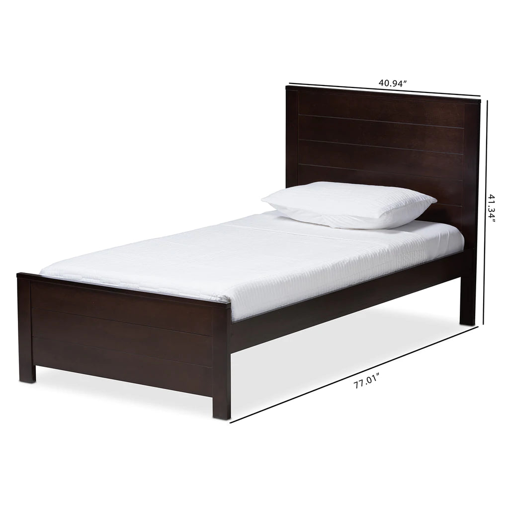 Baxton Studio Catalina Modern Classic Mission Style Brown-Finished Wood Twin Platform Bed | Beds | Modishstore - 11