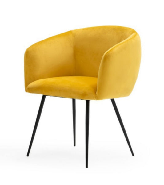 Modrest Luzerne - Modern Yellow Velvet Dining Chair | Dining Chairs | Modishstore