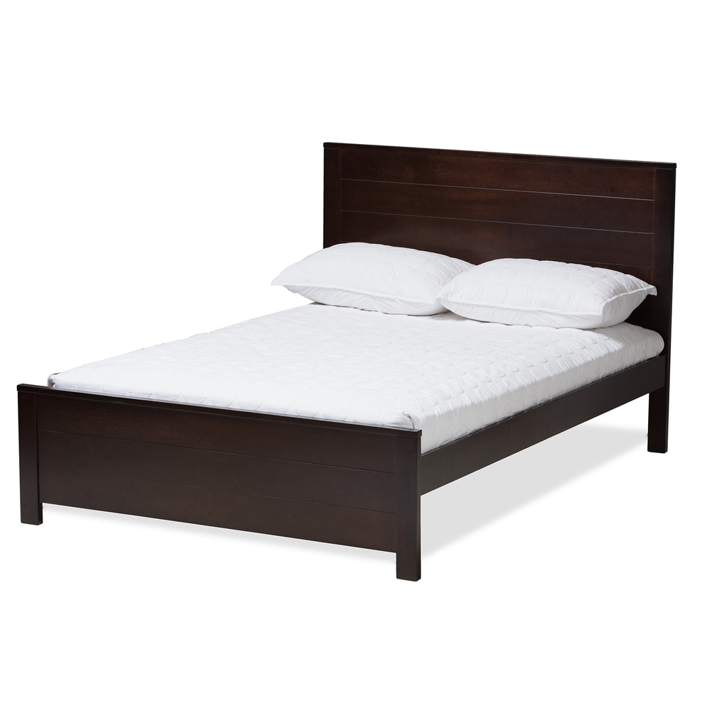 Baxton Studio Catalina Modern Classic Mission Style Brown-Finished Wood Full Platform Bed | Beds | Modishstore - 9