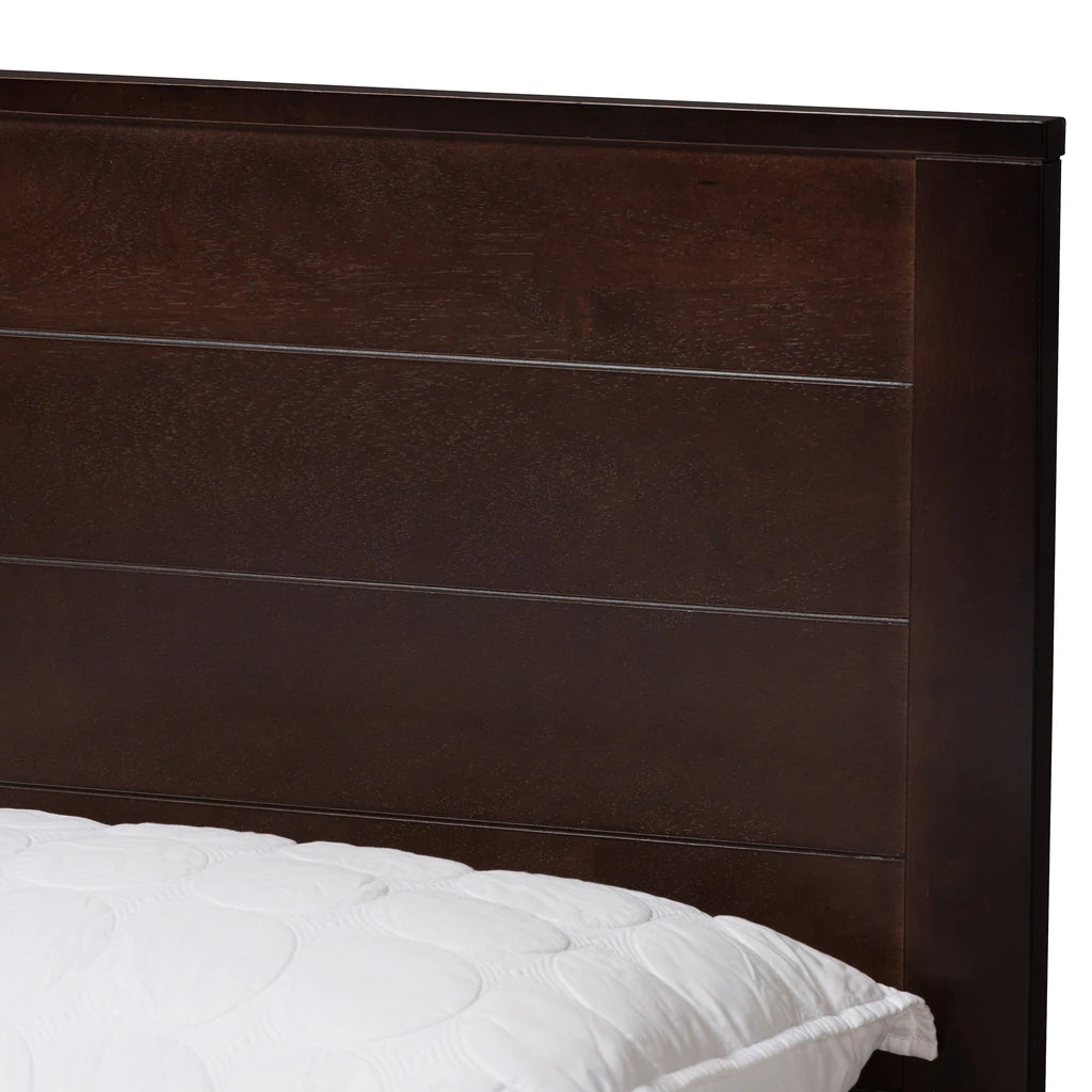 Baxton Studio Catalina Modern Classic Mission Style Brown-Finished Wood Full Platform Bed | Beds | Modishstore - 12