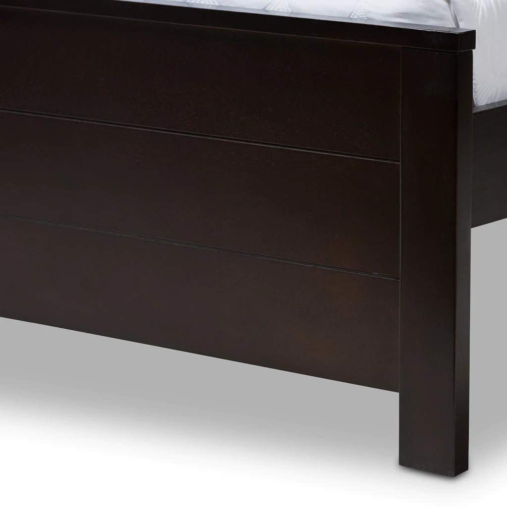 Baxton Studio Catalina Modern Classic Mission Style Brown-Finished Wood Full Platform Bed | Beds | Modishstore - 13