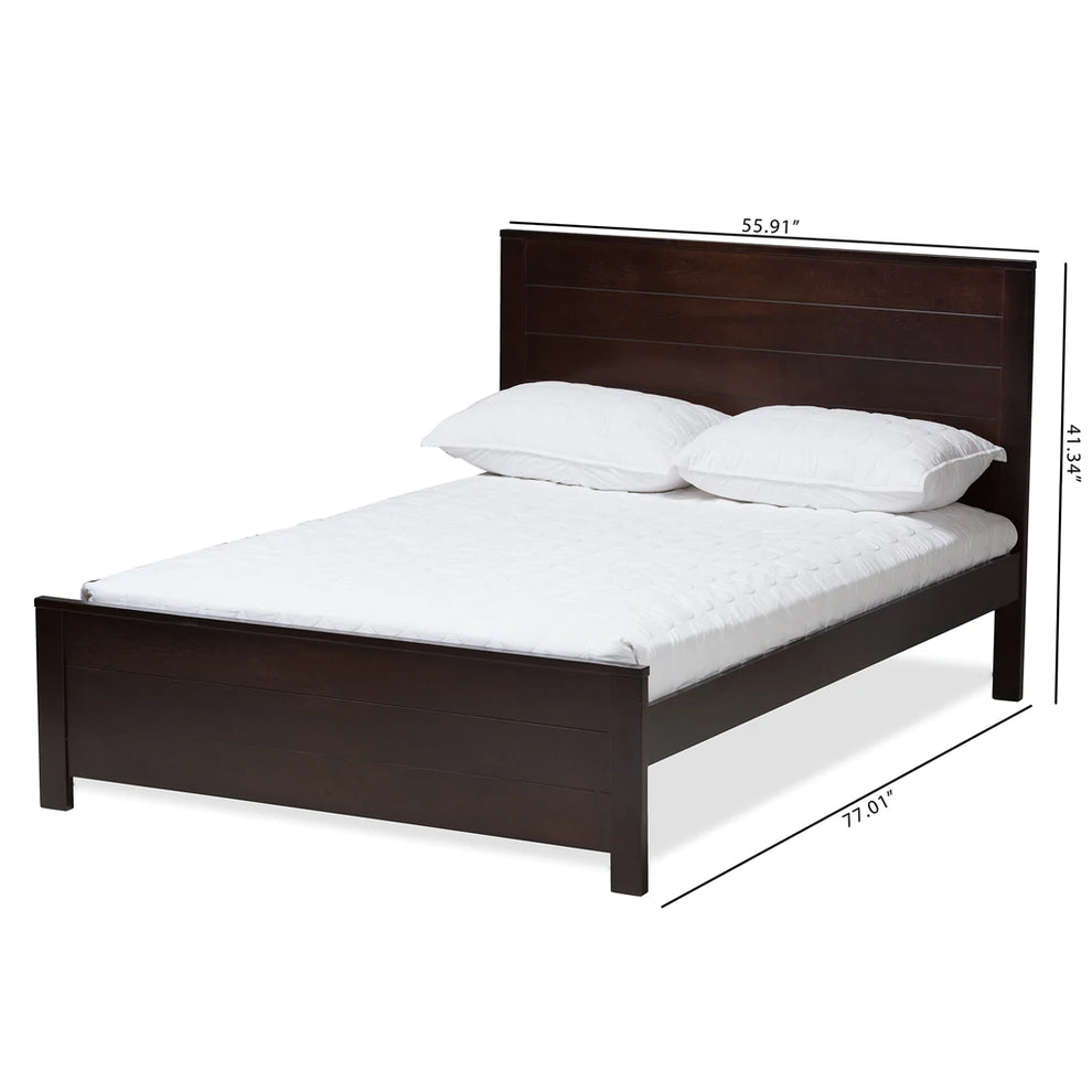 Baxton Studio Catalina Modern Classic Mission Style Brown-Finished Wood Full Platform Bed | Beds | Modishstore - 14