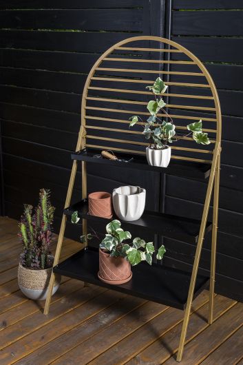 Draco Gold Arch Plant Shelf Collection By Accent Decor- 3 Shelf | Stands | Modishstore - 1