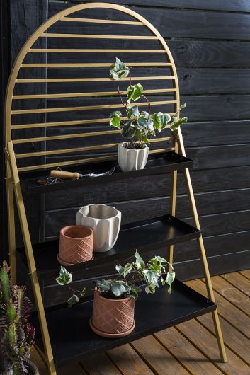 Draco Gold Arch Plant Shelf Collection By Accent Decor- 3 Shelf | Stands | Modishstore - 3