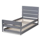 Baxton Studio Nereida Modern Classic Mission Style Grey-Finished Wood Twin Platform Bed | Beds | Modishstore - 6