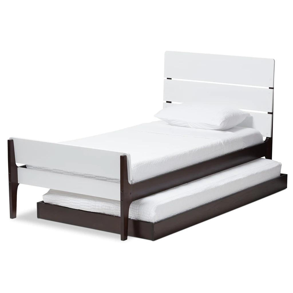 Baxton Studio Nereida Modern Classic Mission Style Grey-Finished Wood Twin Platform Bed | Beds | Modishstore - 10