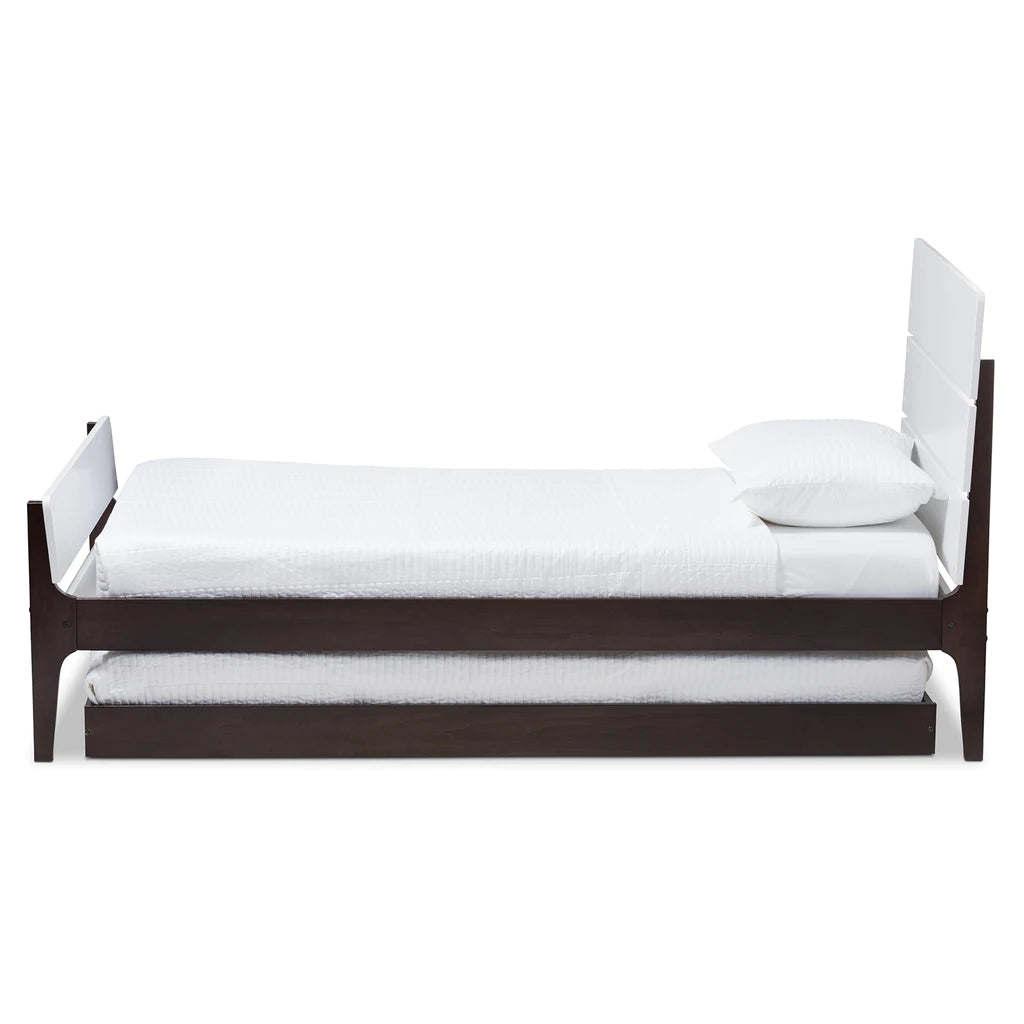 Baxton Studio Nereida Modern Classic Mission Style Grey-Finished Wood Twin Platform Bed | Beds | Modishstore - 11