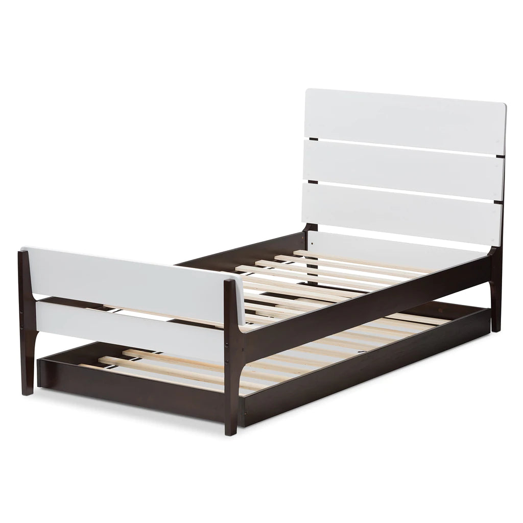 Baxton Studio Nereida Modern Classic Mission Style Grey-Finished Wood Twin Platform Bed | Beds | Modishstore - 12