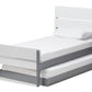 Baxton Studio Nereida Modern Classic Mission Style White and Dark Grey-Finished Wood Twin Platform Bed | Beds | Modishstore - 7