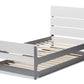 Baxton Studio Nereida Modern Classic Mission Style White and Grey-Finished Wood Twin Platform Bed | Beds | Modishstore - 6