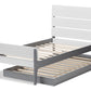 Baxton Studio Nereida Modern Classic Mission Style White and Dark Grey-Finished Wood Twin Platform Bed | Beds | Modishstore - 5