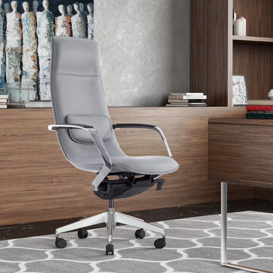 Modrest Nadella - Modern Black High Back Executive Office Chair | Modishstore | Office Chairs