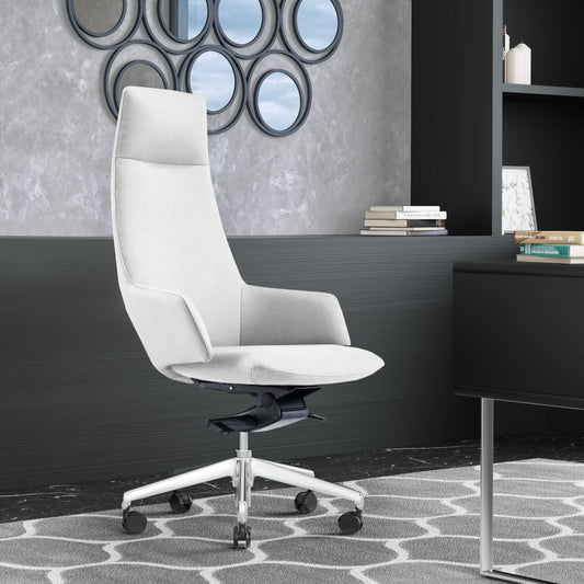 Modrest Gates - Modern White High Back Executive Office Chair | Modishstore | Office Chairs