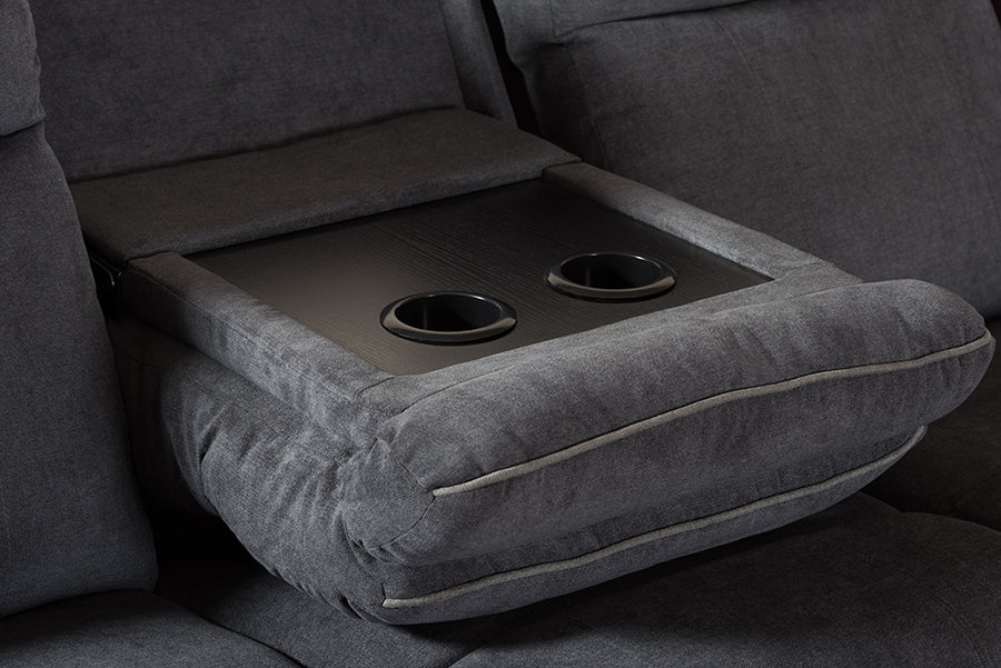 Baxton Studio Sabella Modern and Contemporary Dark Grey and Light Grey Two-Tone Fabric 7-Piece Reclining Sectional | Sofas | Modishstore - 6
