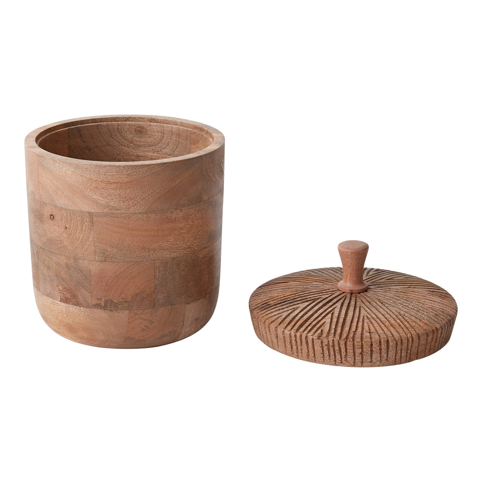 Oaknut Canister Set Of 2 By Accent Decor | Jars & Canisters | Modishstore - 2