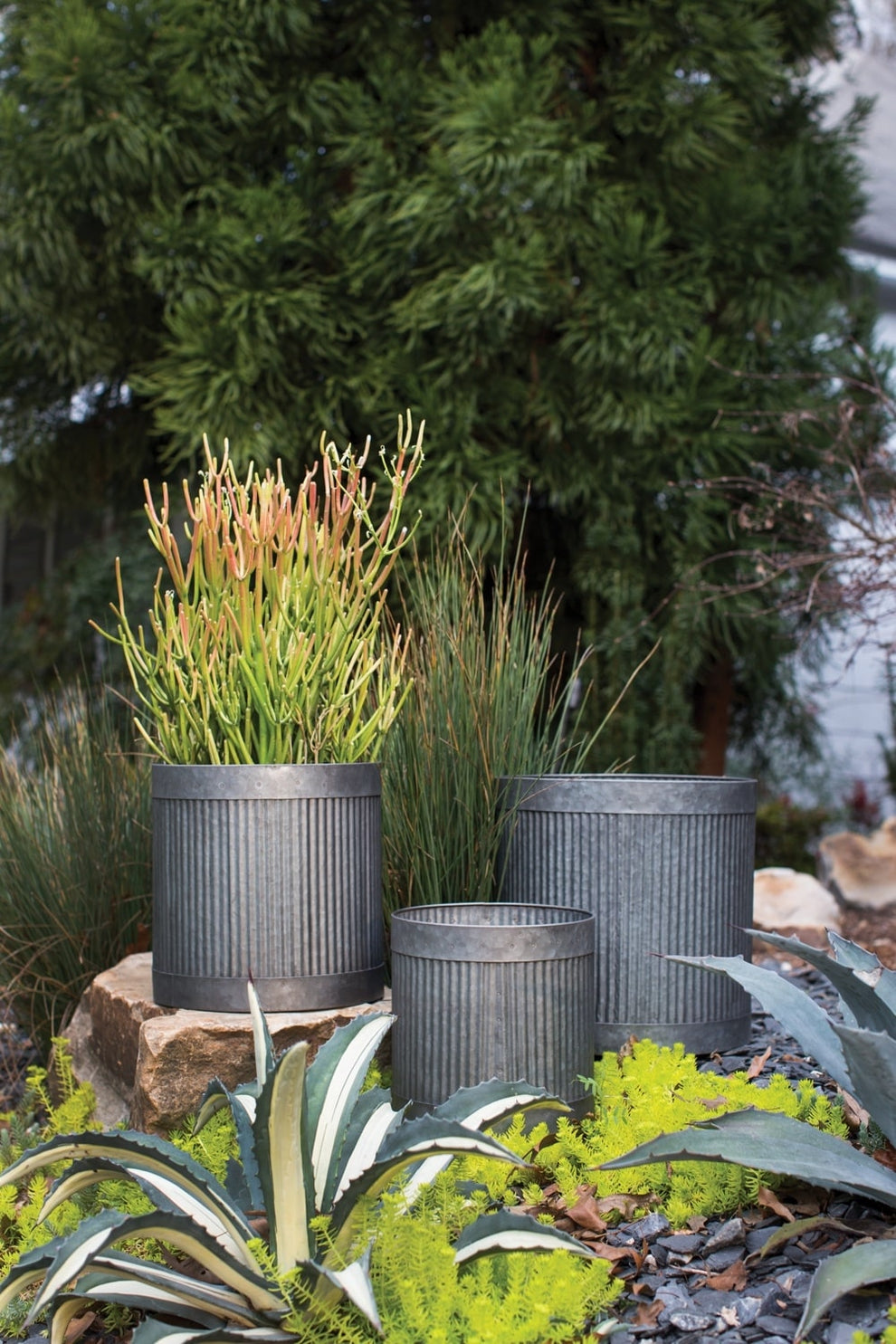 Derby Collection Pot Set of 4 By Accent Secor | Outdoor Planters, Troughs & Cachepots | Modishstore - 1