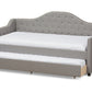 baxton studio perry modern and contemporary light grey fabric daybed with trundle | Modish Furniture Store-2
