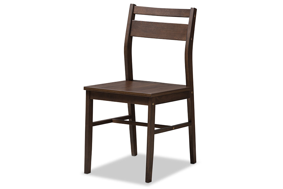 Baxton Studio Lovy Modern and Contemporary Walnut-Finished 5-Piece Dining Set | Dining Sets | Modishstore - 4