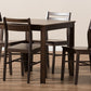 Baxton Studio Lovy Modern and Contemporary Walnut-Finished 5-Piece Dining Set | Dining Sets | Modishstore - 3