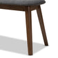 Baxton Studio Easton Mid-Century Modern Dark Grey Fabric Upholstered Walnut Finished Wood Bench | Benches | Modishstore - 4