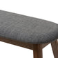 Baxton Studio Easton Mid-Century Modern Dark Grey Fabric Upholstered Walnut Finished Wood Bench | Benches | Modishstore - 3
