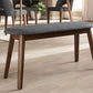 Baxton Studio Easton Mid-Century Modern Dark Grey Fabric Upholstered Walnut Finished Wood Bench | Benches | Modishstore - 2