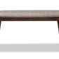 Baxton Studio Easton Mid-Century Modern Light Grey Fabric Upholstered Walnut Finished Wood Bench | Benches | Modishstore - 6