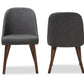 Baxton Studio Cody Mid-Century Modern Dark Grey Fabric Upholstered Walnut Finished Wood Dining Chair (Set of 2) | Dining Chairs | Modishstore - 6