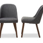 Baxton Studio Cody Mid-Century Modern Dark Grey Fabric Upholstered Walnut Finished Wood Dining Chair (Set of 2) | Dining Chairs | Modishstore - 5