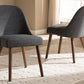 Baxton Studio Cody Mid-Century Modern Dark Grey Fabric Upholstered Walnut Finished Wood Dining Chair (Set of 2) | Dining Chairs | Modishstore - 2