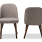 Baxton Studio Cody Mid-Century Modern Light Grey Fabric Upholstered Walnut Finished Wood Dining Chair (Set of 2) | Dining Chairs | Modishstore - 6