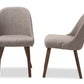 Baxton Studio Cody Mid-Century Modern Light Grey Fabric Upholstered Walnut Finished Wood Dining Chair (Set of 2) | Dining Chairs | Modishstore - 5