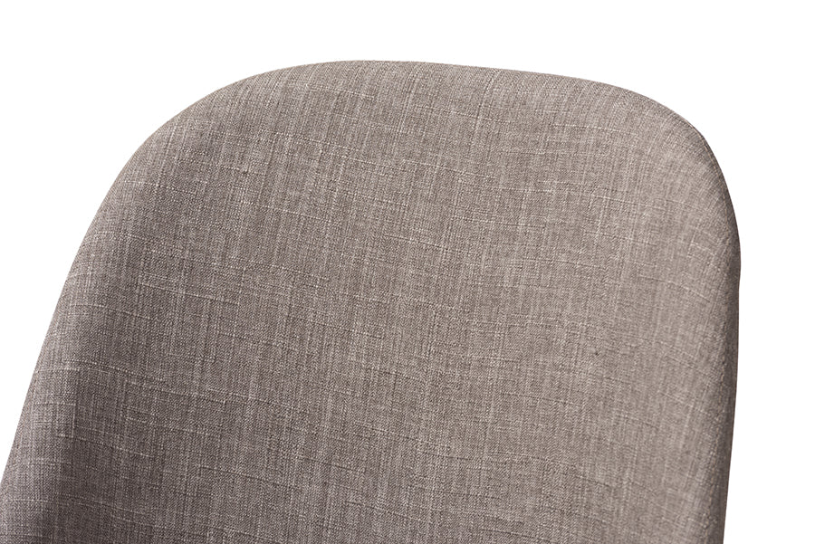 Baxton Studio Cody Mid-Century Modern Light Grey Fabric Upholstered Walnut Finished Wood Dining Chair (Set of 2) | Dining Chairs | Modishstore - 4