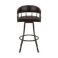 Palmdale 26" Swivel Brown Faux Leather and Java Brown Metal Bar Stool By Armen Living | Bar Stools | Modishstore - 3