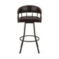 Palmdale 26" Swivel Brown Faux Leather and Java Brown Metal Bar Stool By Armen Living | Bar Stools | Modishstore - 3