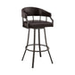 Palmdale 30" Swivel Brown Faux Leather and Java Brown Metal Bar Stool By Armen Living | Bar Stools | Modishstore - 2