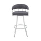 Palmdale 26" Swivel Slate Grey Faux Leather and Silver Metal Bar Stool By Armen Living | Bar Stools | Modishstore - 3