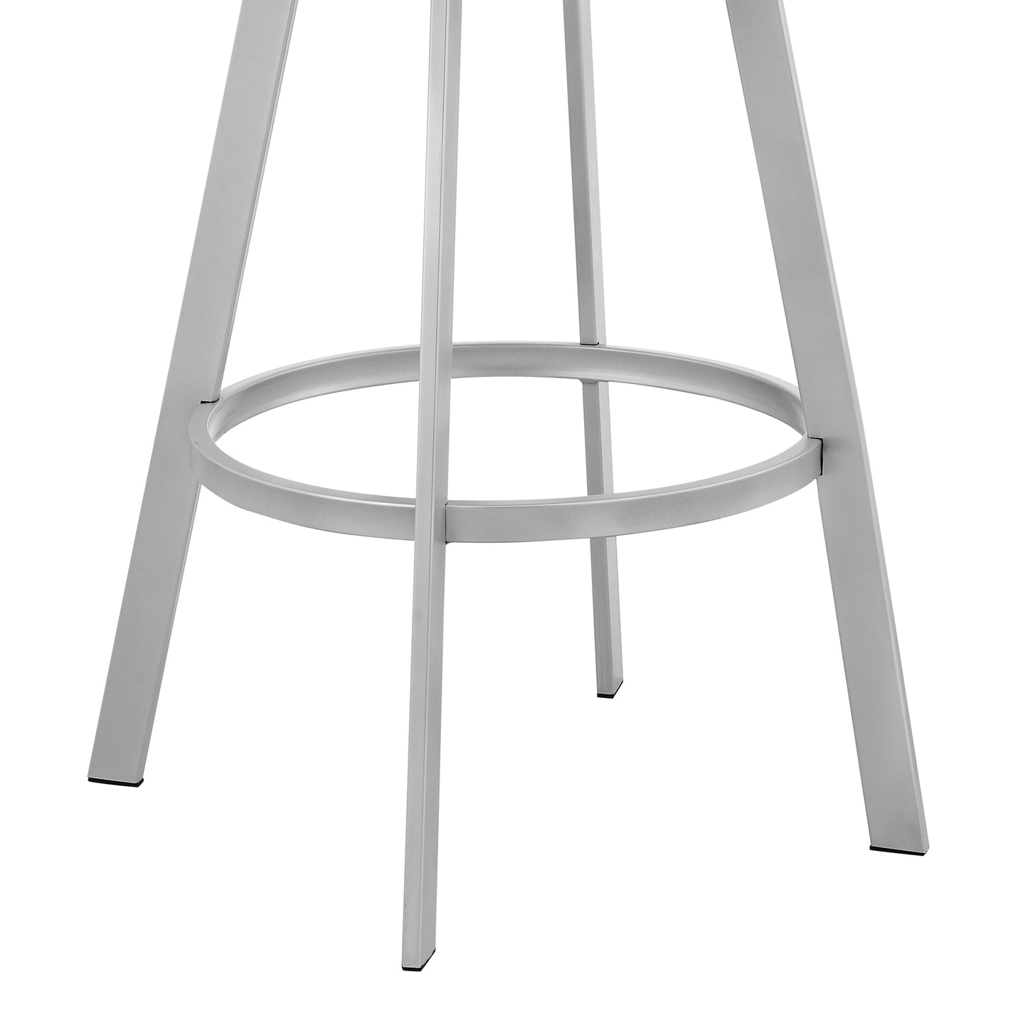 Scranton 30" Swivel White Faux Leather and Silver Metal Bar Stool By Armen Living | Bar Stools | Modishstore - 8