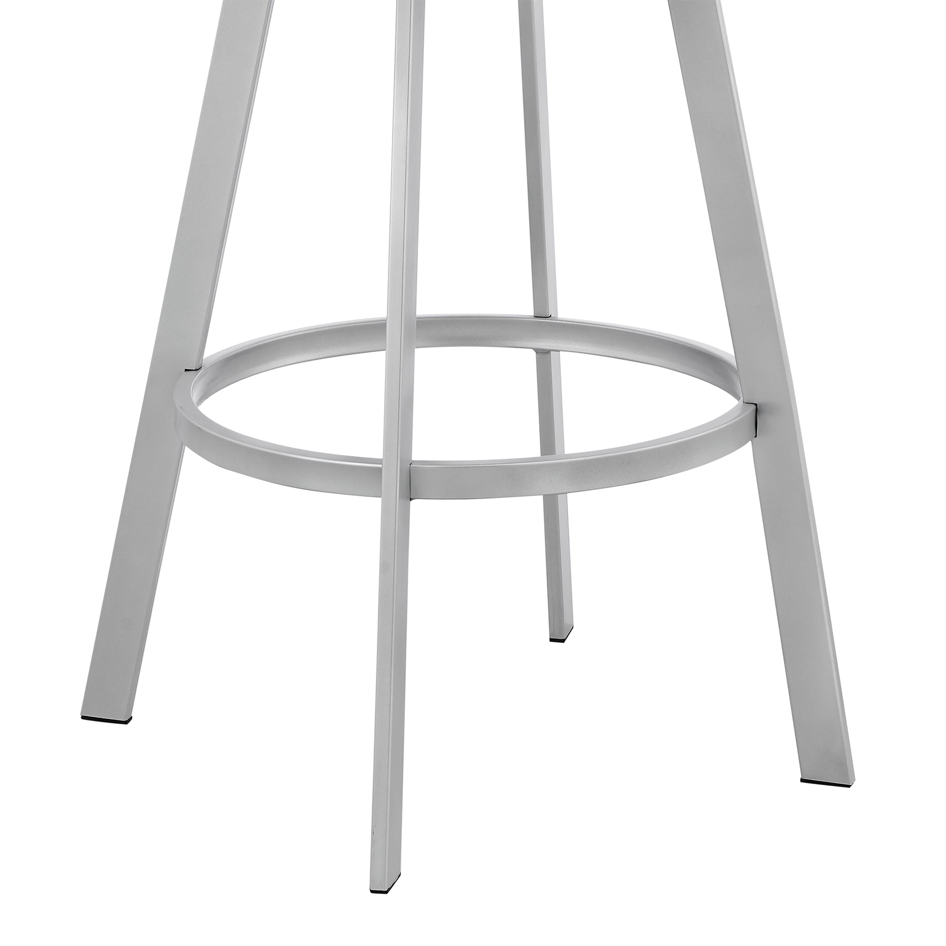 Bronson 25" Slate Grey Faux Leather and Silver Metal Bar Stool By Armen Living | Bar Stools | Modishstore - 8