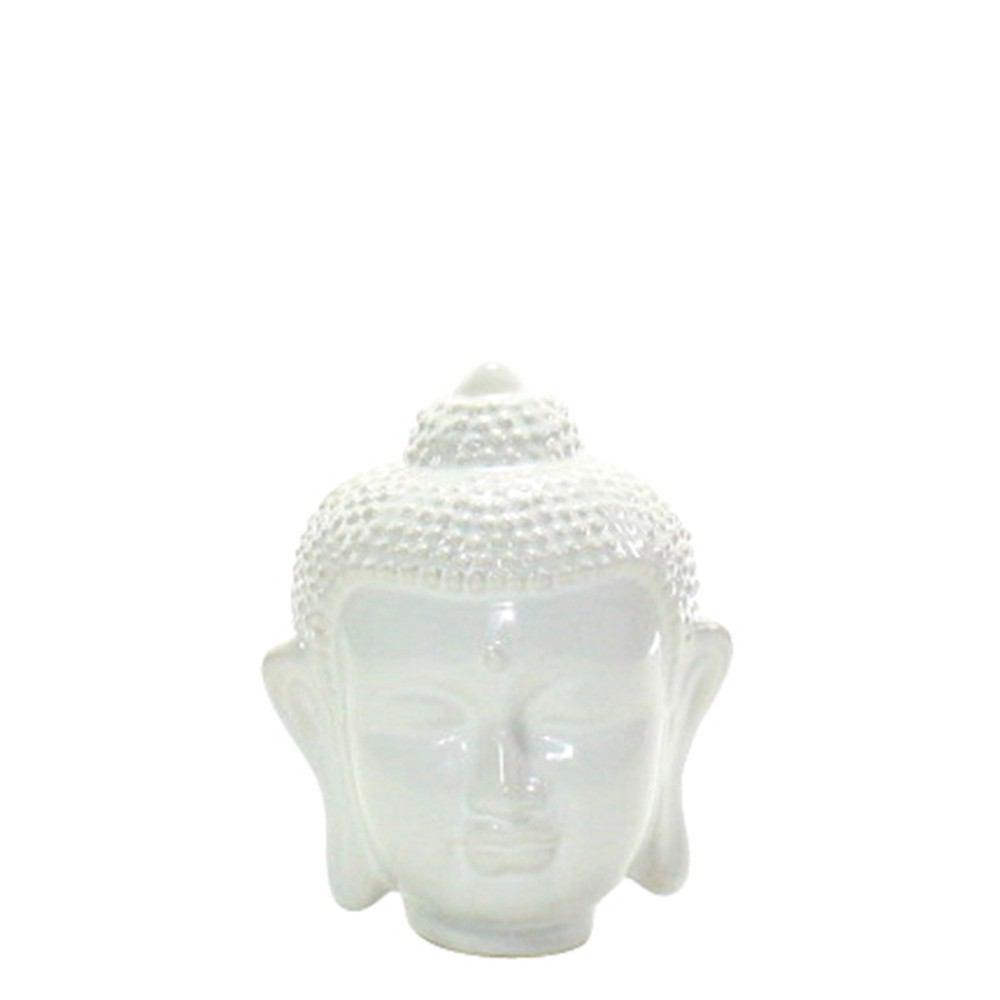 HomArt Ceramic Buddha Head - Small - Shiny White - Set of 8-2