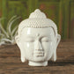HomArt Ceramic Buddha Head - Small - Shiny White - Set of 8 - Feature Image | Modishstore | Figurines