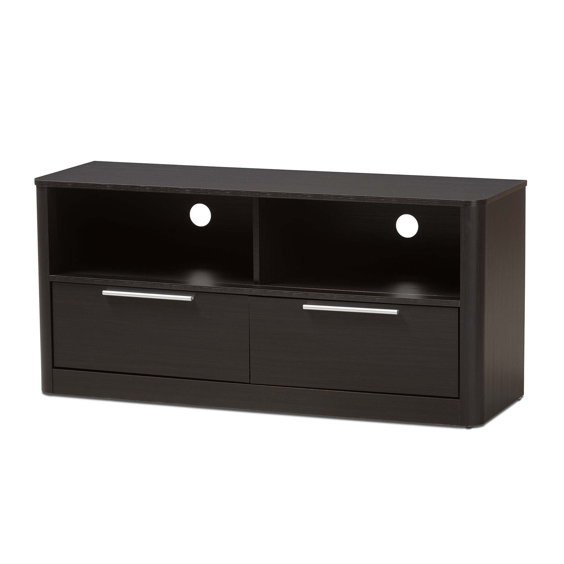 Baxton Studio Carlingford Modern and Contemporary Espresso Brown Finished Wood 2-Drawer TV Stand | TV Stands | Modishstore