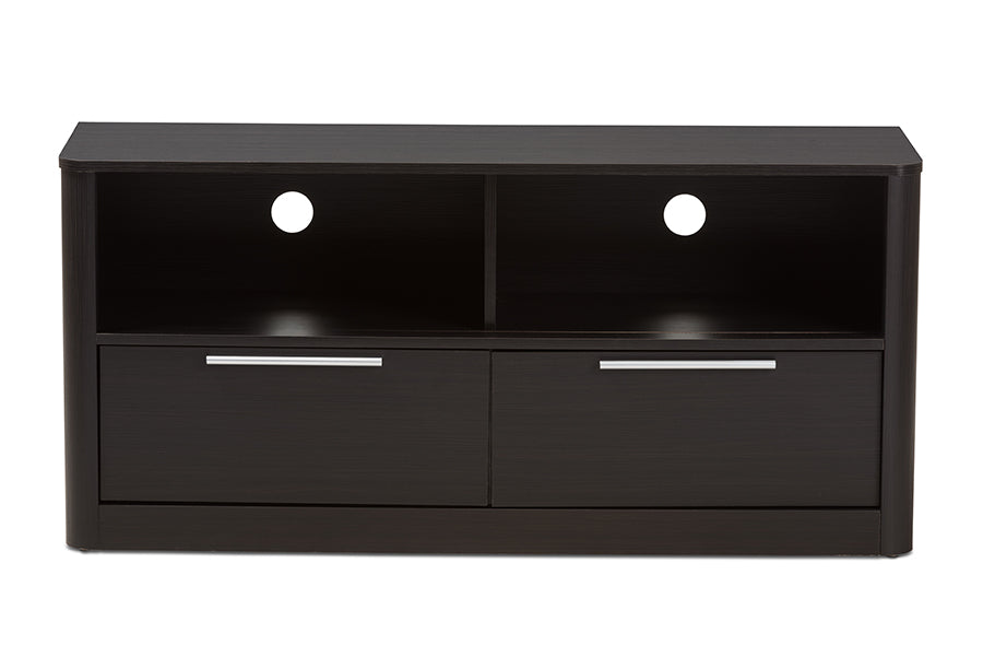 Baxton Studio Carlingford Modern and Contemporary Espresso Brown Finished Wood 2-Drawer TV Stand | TV Stands | Modishstore - 6