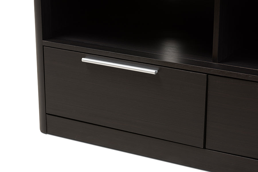Baxton Studio Carlingford Modern and Contemporary Espresso Brown Finished Wood 2-Drawer TV Stand | TV Stands | Modishstore - 8