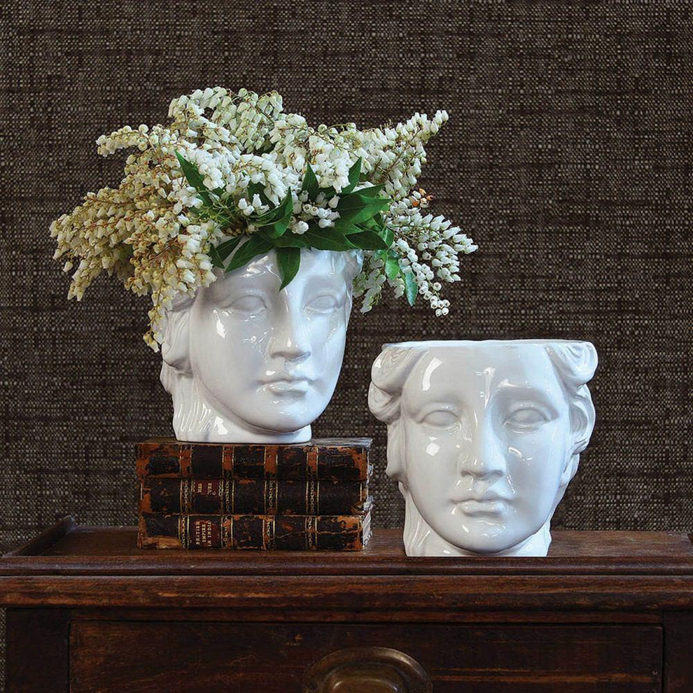 HomArt Apollo Ceramic Head Cachepot - White - Set of 4-3